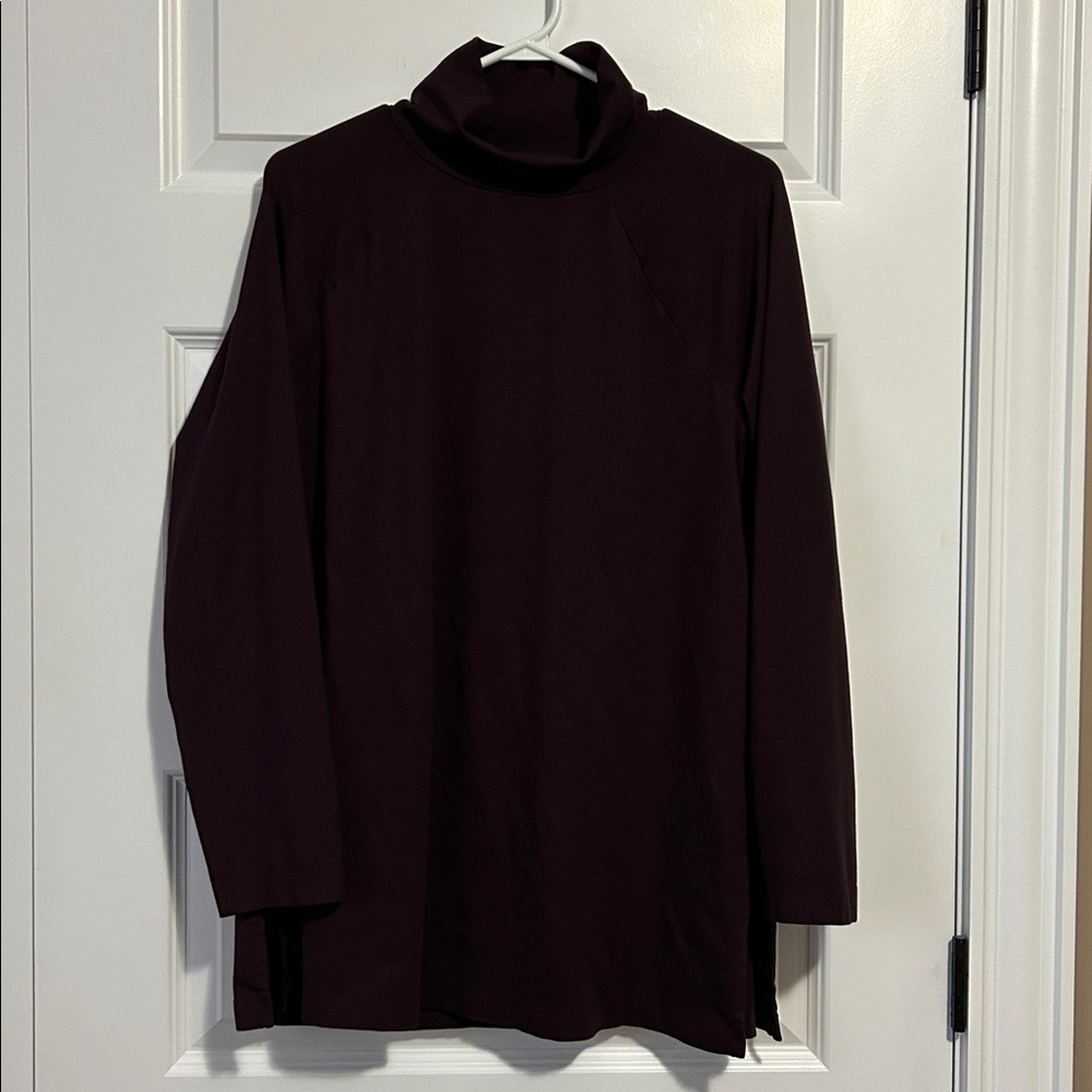 J Jill Large Luxe Supima Tunic Turtleneck Long Sleeve Pullover Stretch Shirt